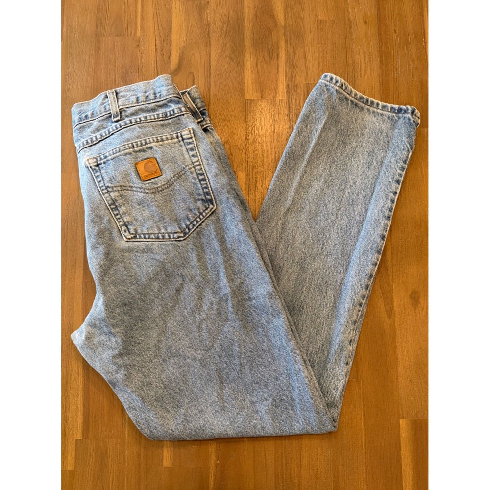 Carhartt B18-STW Mens Straight Fit Jeans Light Wash Denim 36x34 BD0018-M‎